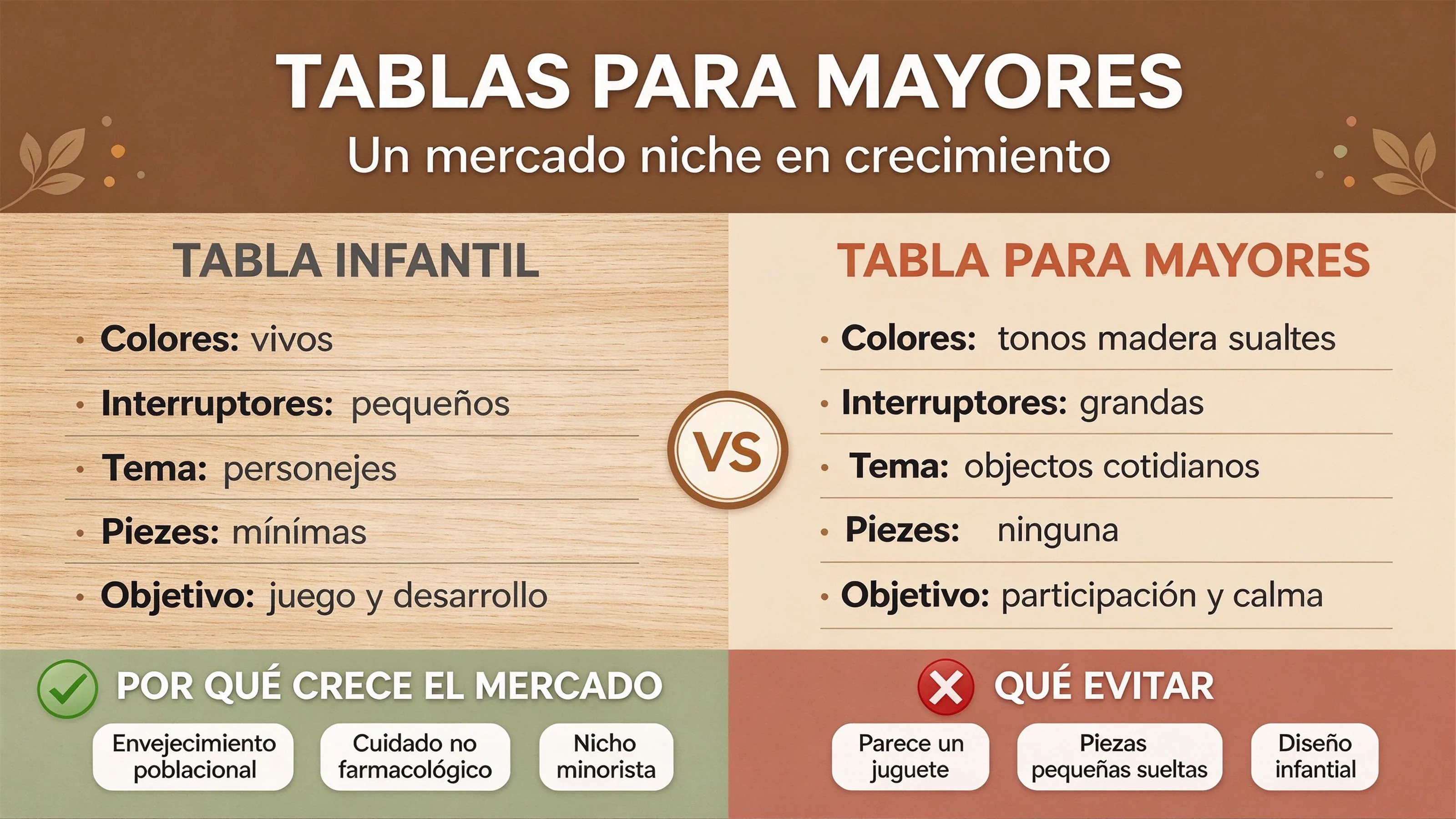 Tableros de actividades para demencia y cuidados de mayores: un mercado en auge