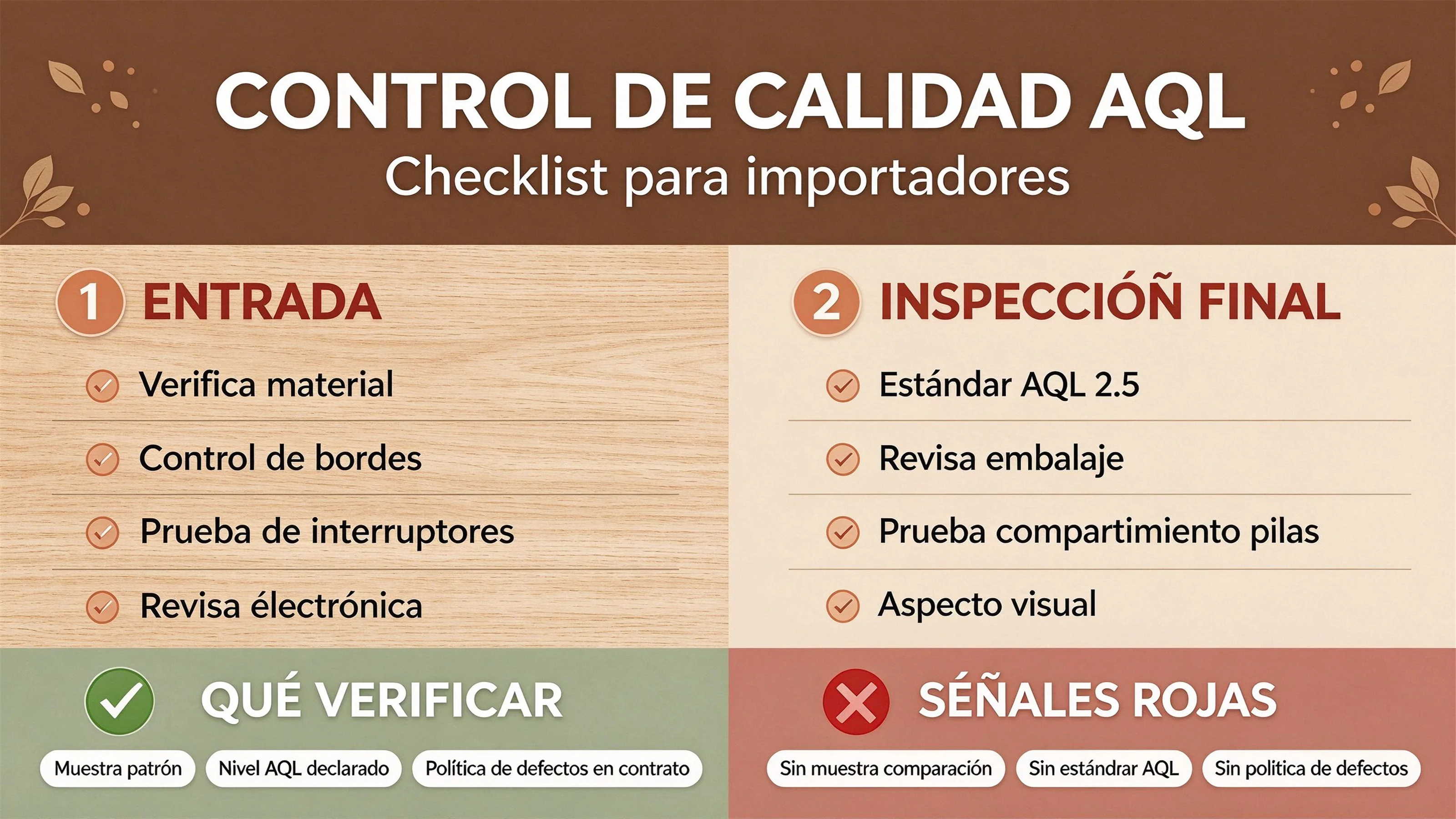 Inspección de calidad de tableros de actividades: una lista de verificación AQL para importadores