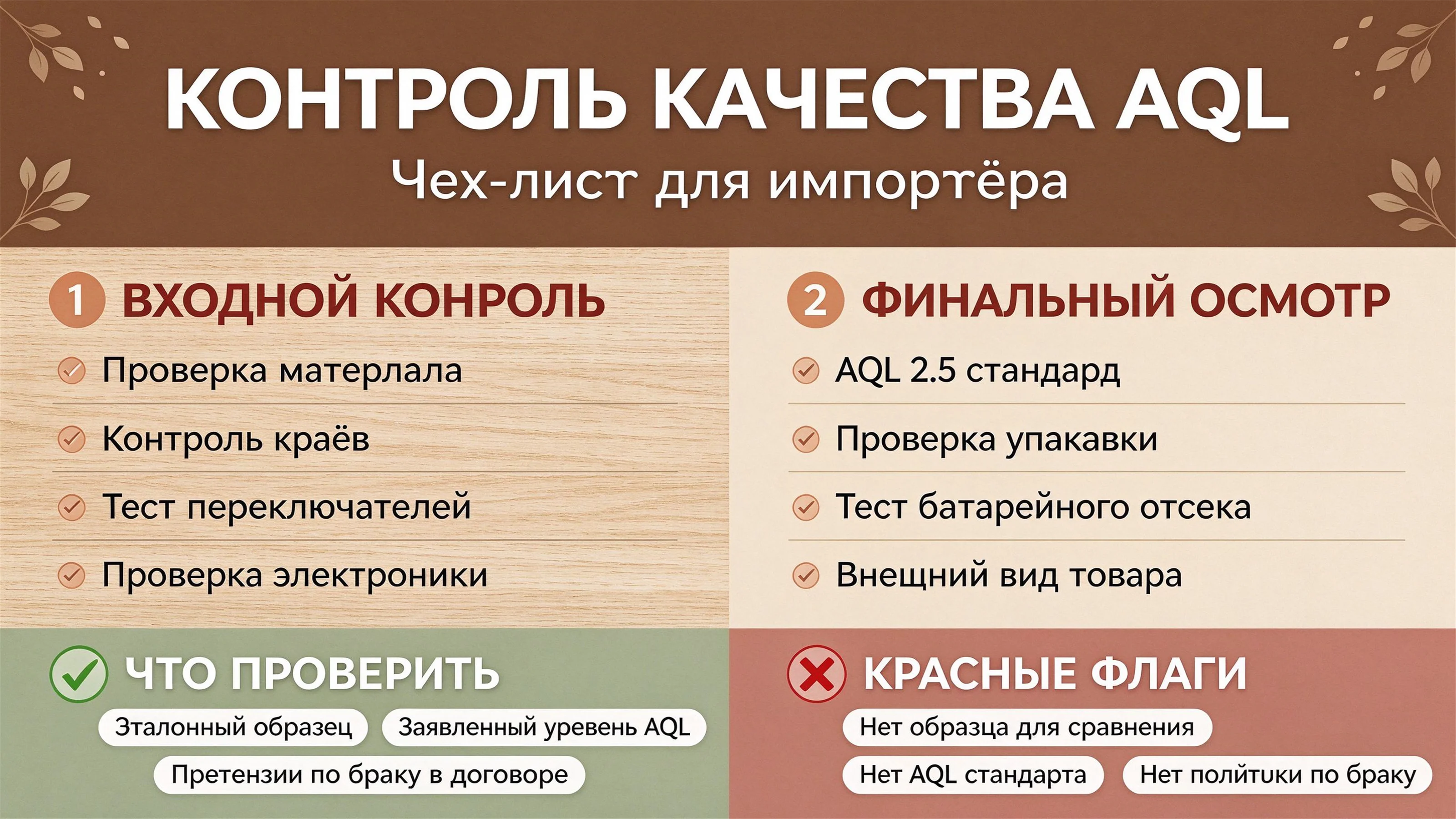 Контроль качества бизибордов: чек-лист AQL для импортёров