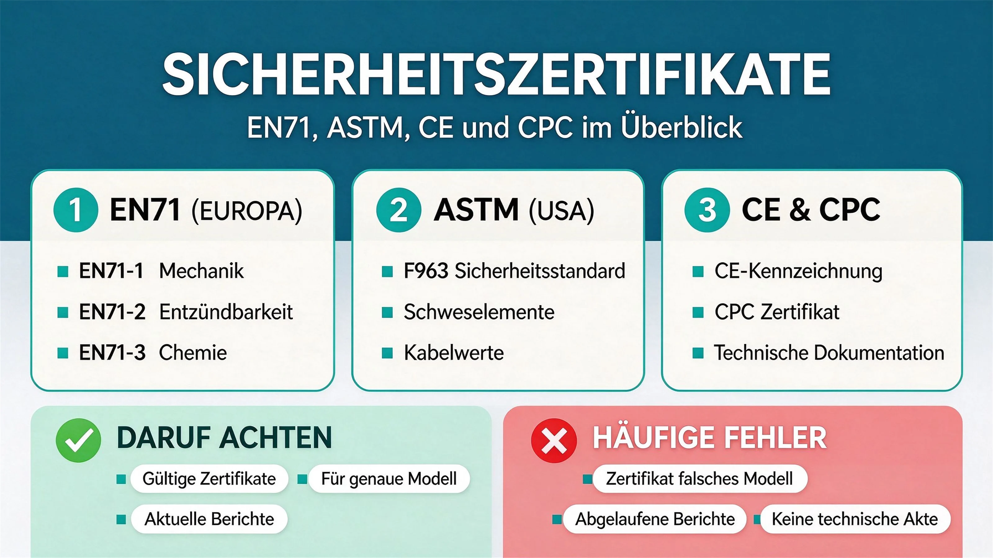 Busy-Board-Sicherheitszertifizierungen erklärt: EN71, ASTM F963, CE & CPC (2026)