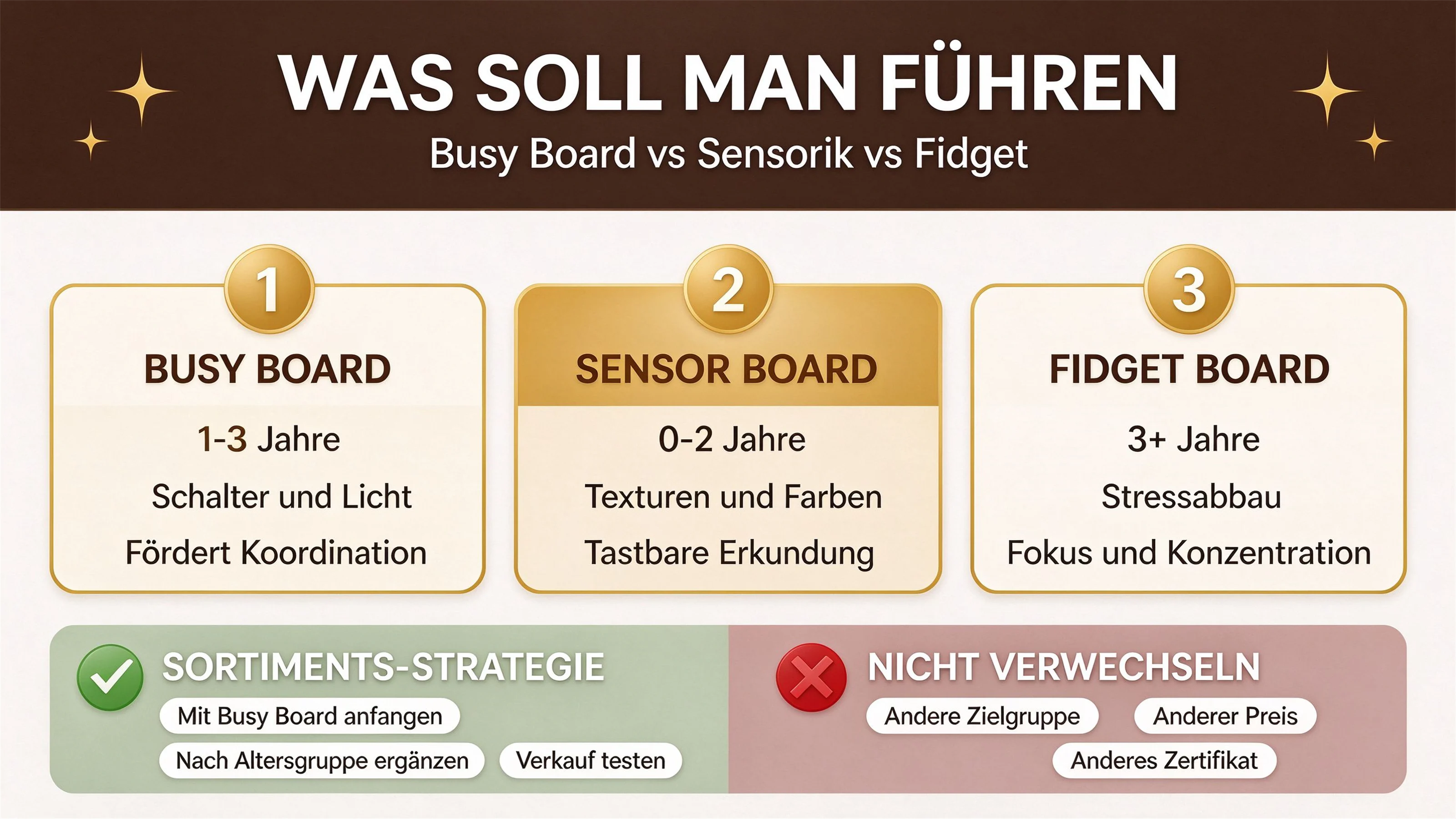 Motorikbrett vs. Sensorikbrett vs. Fidget-Board: Was du ins Sortiment nehmen solltest