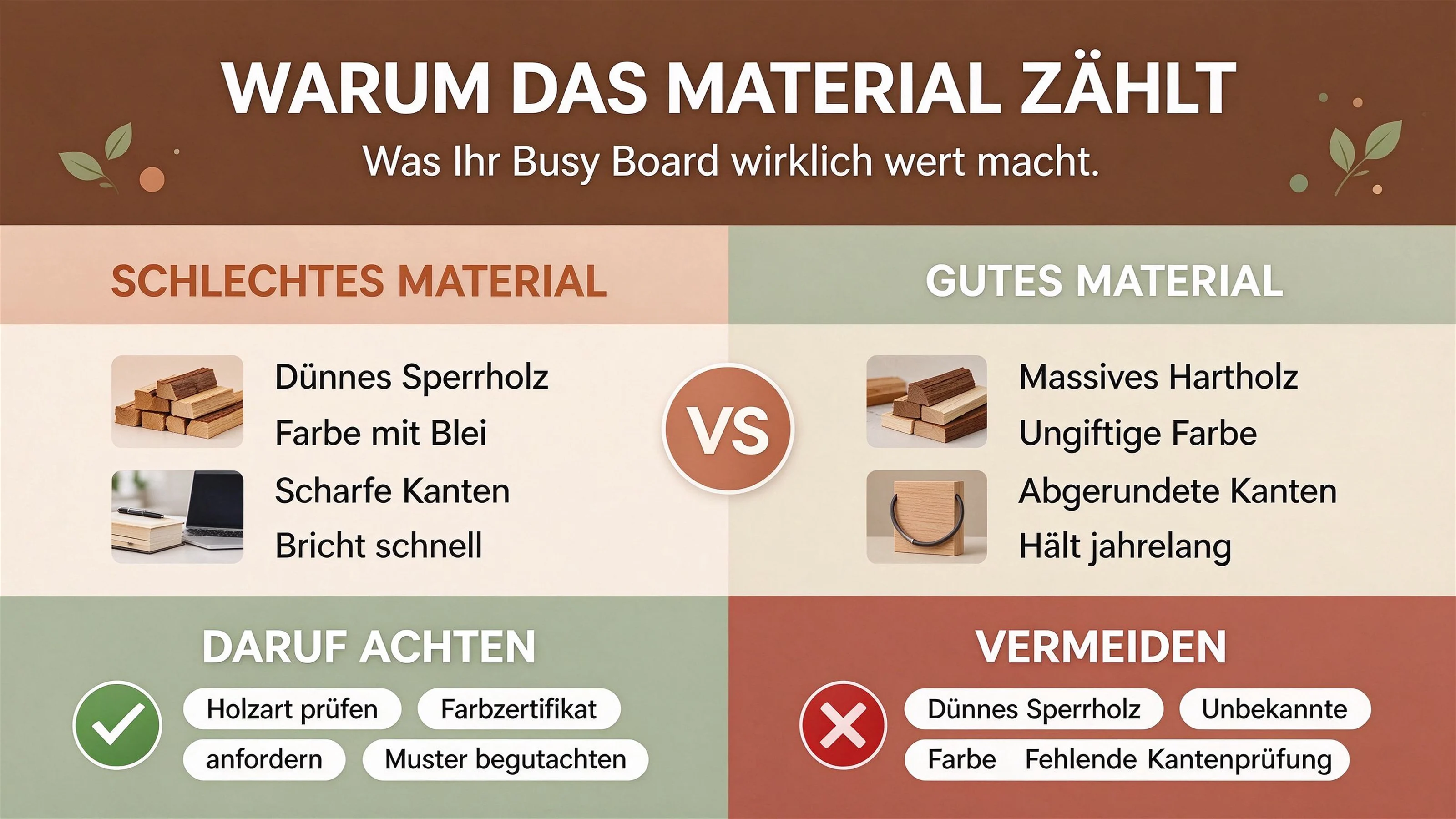 Warum das Material Ihres Busy Boards wichtiger ist, als Sie denken
