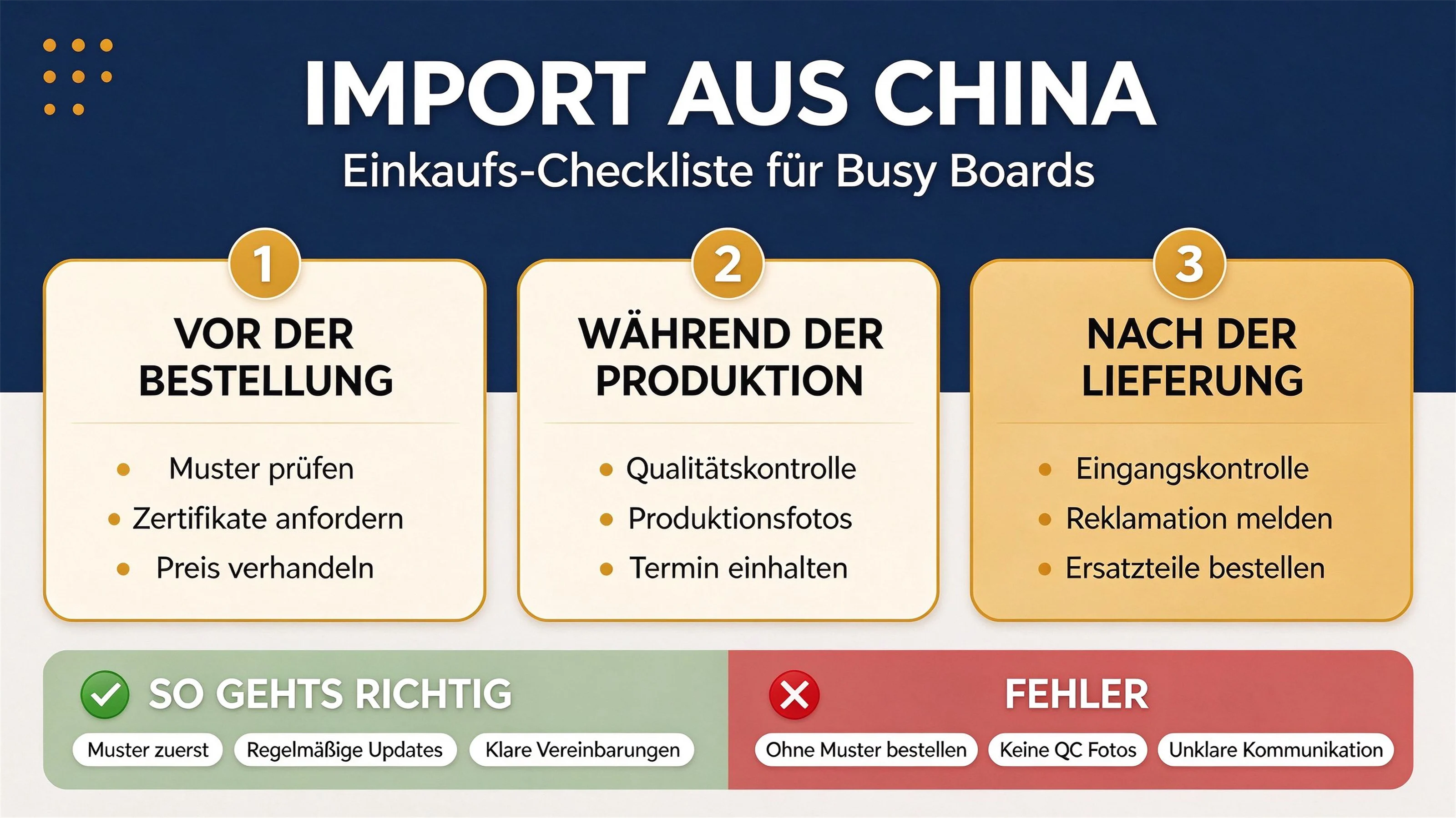 Motorikbretter aus China importieren: Checkliste für Einkäufer